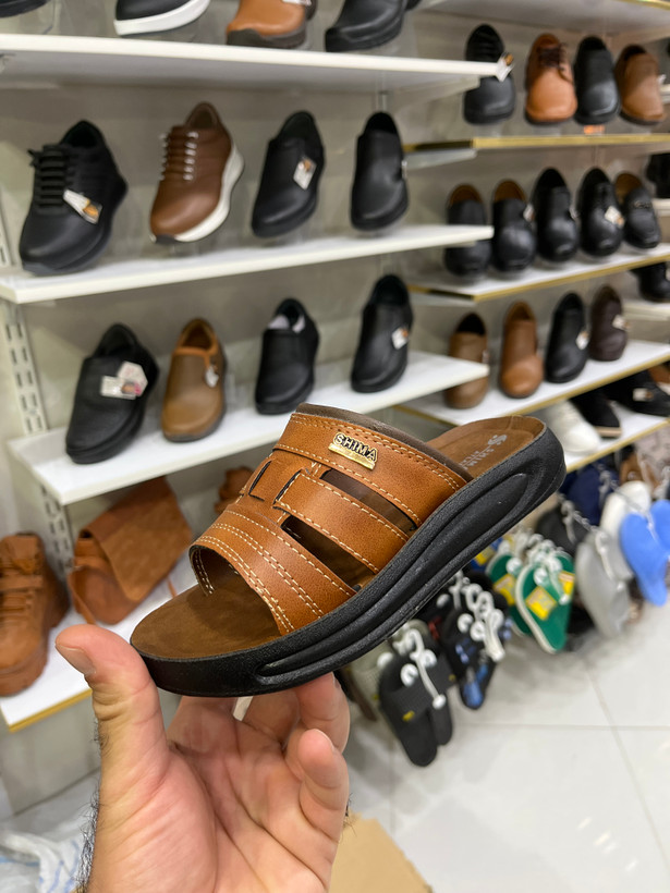 دمپایی صندل طبی پسرانه ۲۶-۳۵ شیما مشکی عسلی